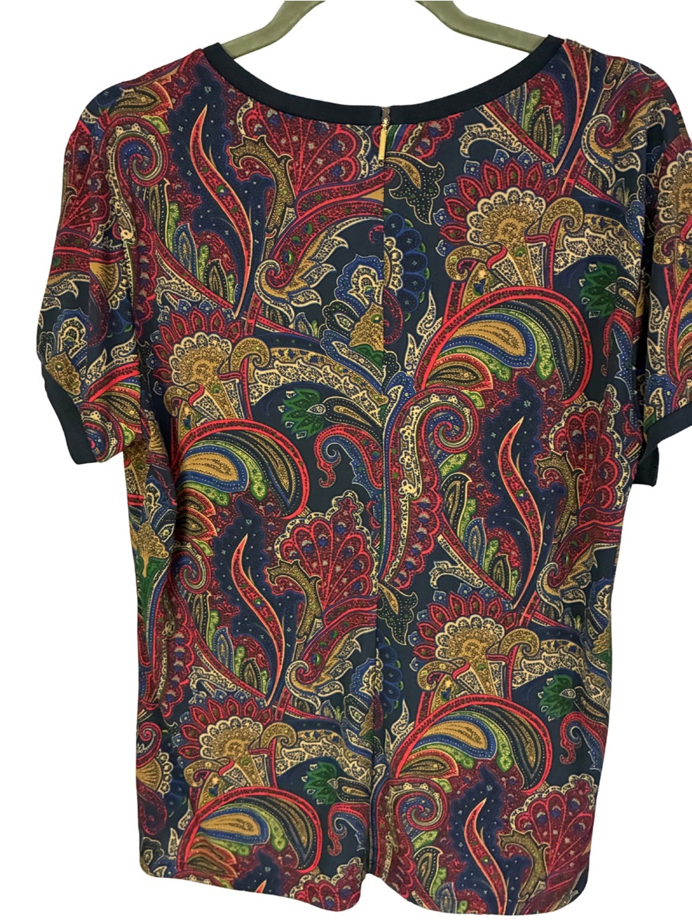 Ralph Lauren Navy Paisley Short Sleeve Tee with Multicolor Accents - Picture 3 of 3